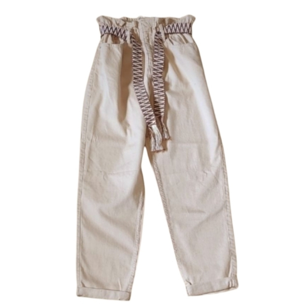 SZ6R NWT River Island High Rise Beige Jeans 100% Cotton Responsibly Sourced